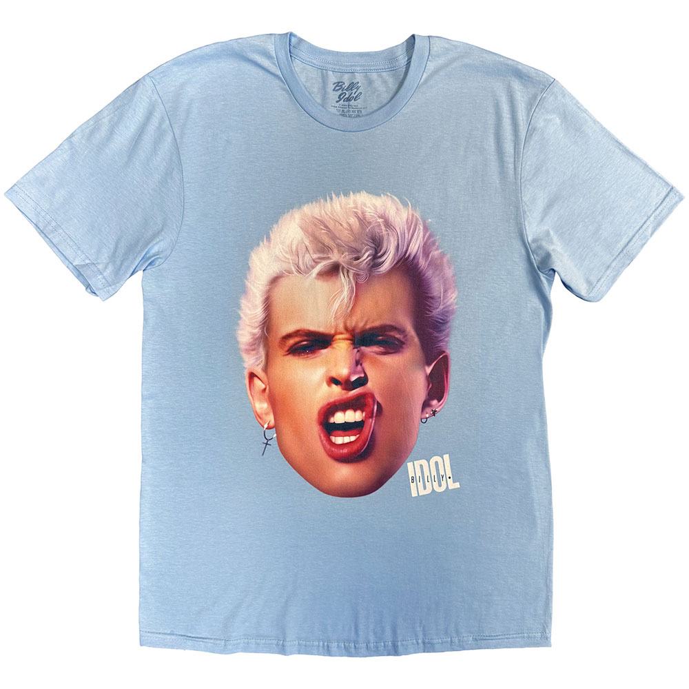 Billy Idol - Lip Curl Heren Tshirt - Blauw